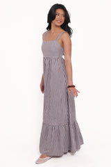 Reid Maxi Dress - Brown Gingham