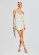 Haven Embellished Dress-White