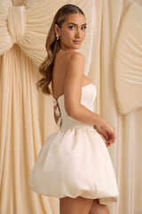 Gloriana-Convertible Bow-Detail Bubble Hem Midaxi Dress in Ivory