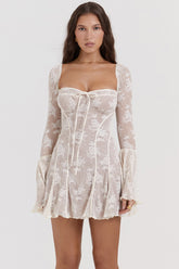Analissa-Vintage Cream Lace Corset Dress