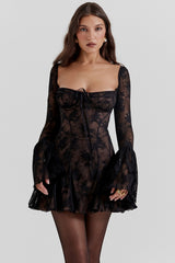 Analissa-Black Lace Corset Dress