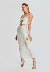 Lily Lycra Maxi Dress-White