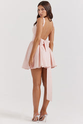 Florianne-Soft Peach Bow Mini Dress