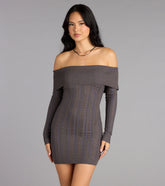 Cozy Allure Cable Knit Mini Dress