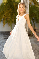 Blossoming Love Maxi Dress White