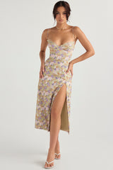 Charlotte-Peony Print  Midi Sundress