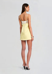Lark Embroidered Dress-Yellow