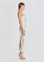 Lily Lycra Maxi Dress-White