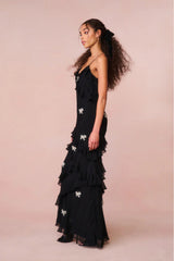Rialto Crystal Bow-Embellished Maxi Dress