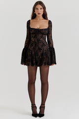 Analissa-Black Lace Corset Dress
