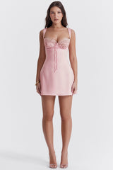 Adriana-Rose Satin And Lace Mini Dress