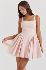Florianne-Soft Peach Bow Mini Dress