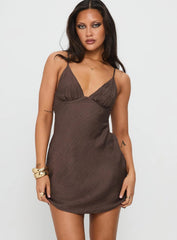 Makaia Balconette Mini Dress Brown