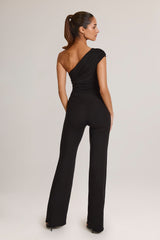 Alouette-Modal One-Shoulder Jumpsuit in Black