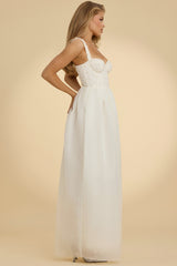 Delancey-Embellished Corset Gown in White