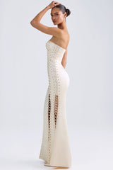 Callidora-Lace-Up Corset Gown in Ivory