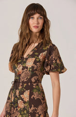 Lavena V-Neck Puff Sleeve Dress