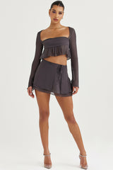 Clarice-Shadow Floaty Layered Mini Skirt