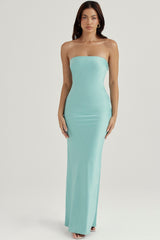 Alette-Jade Satin Strapless Maxi Dress
