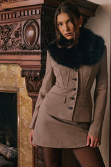 Buckingham-Puppytooth Check Hourglass Jacket - SALE