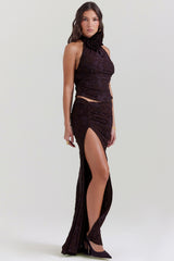 Adrielle-Cocoa Midi Skirt