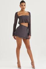 Clarice-Shadow Floaty Layered Mini Skirt