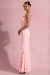 Vasanta-Embellished Fishtail Corset Gown in Pink