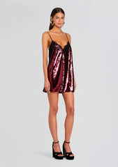 Olive Sequin Lace Dress-Port