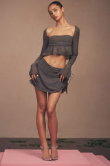 Clarice-Shadow Floaty Layered Mini Skirt