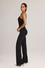 Alouette-Modal One-Shoulder Jumpsuit in Black