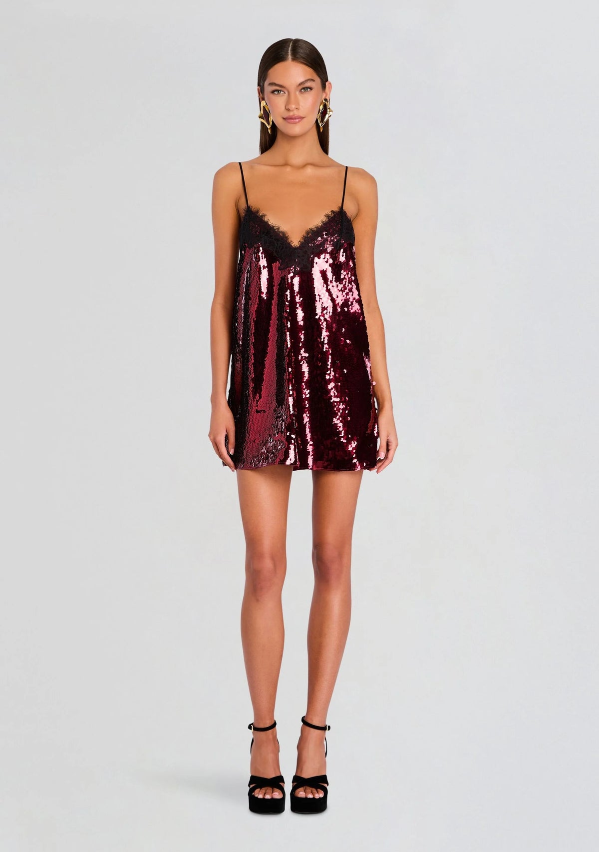 Olive Sequin Lace Dress-Port