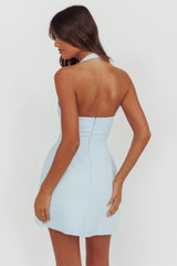 Hendrix Halterneck A-Line Mini Dress Blue